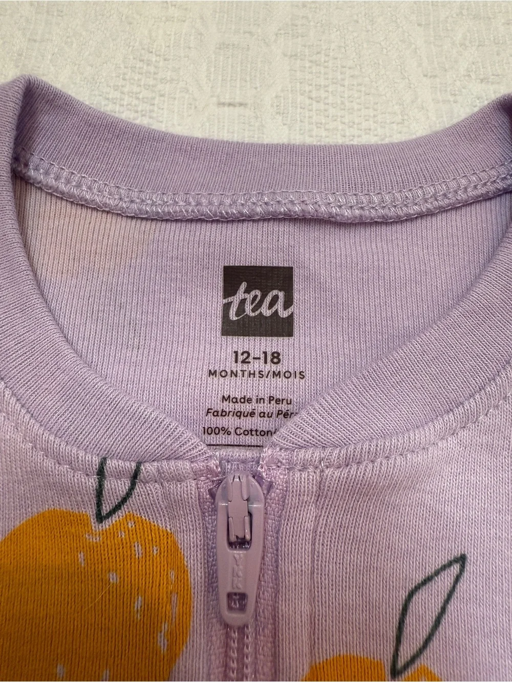 Tea Collection Pear Pajamas 12-18 Months Purple
